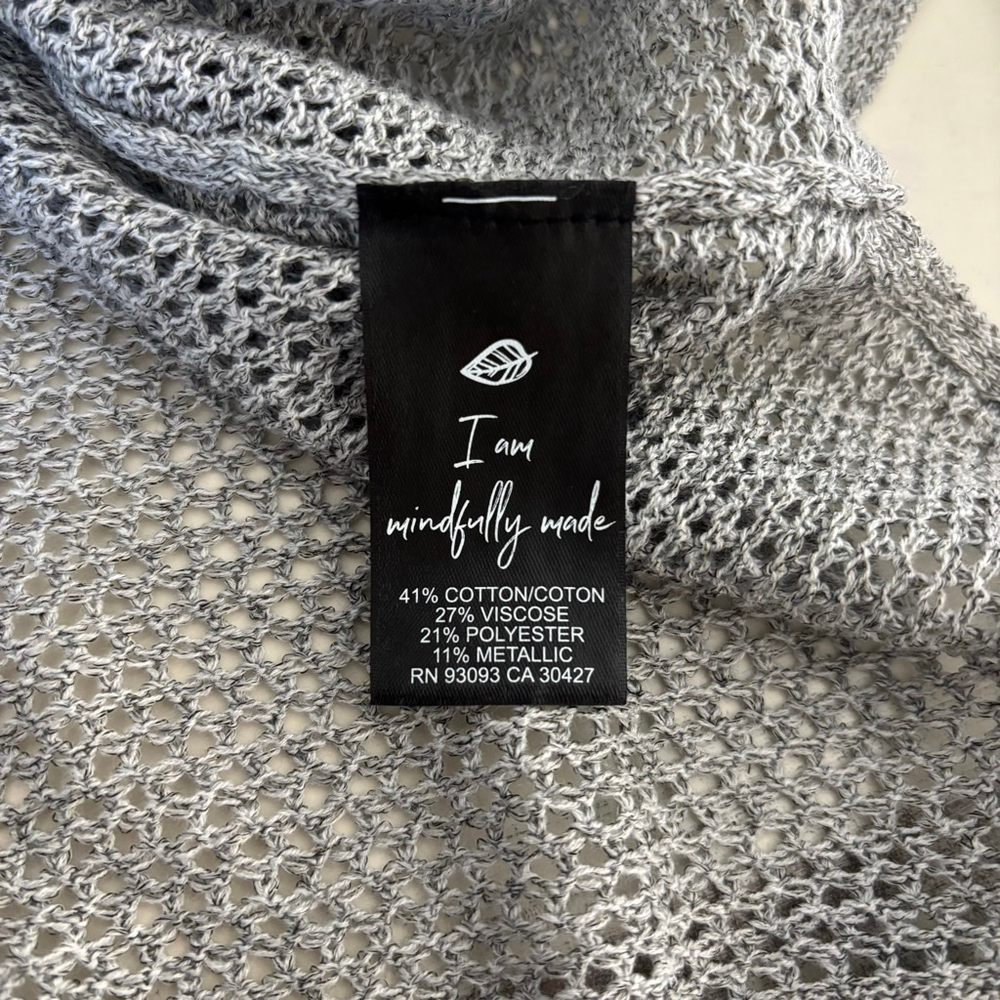 EUC NIC+ZOE Metallic Mesh Stitch Sweater in Tarragon Open Weave | Sz M - Picture 10 of 13